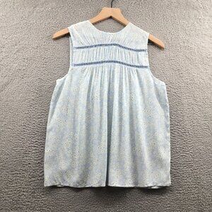 Melrose and Market‎ Sleeveless Floral Top Blue S